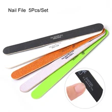 5 шт./компл. профессиональная пилка для ногтей ультратонкий двухсторонний буфер для ногтей смешанный размер 80/100/120/150/180/240/320 инструменты для дизайна ногтей