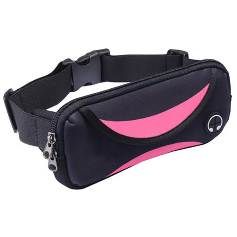 Мужские и женские поясные ремни, сумки для телефона, спортивные сумки для бега, чехол для переноски, ночное видение для iPhone huawei Xiaomi Mi MAX 2 3 - Цвет: Розовый