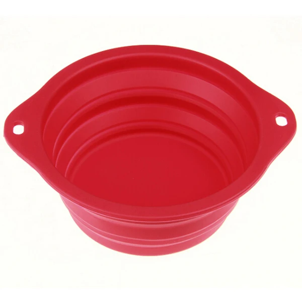 

Go out can be folded Food grade silicone bowl of cats and dogs through drinking water basin