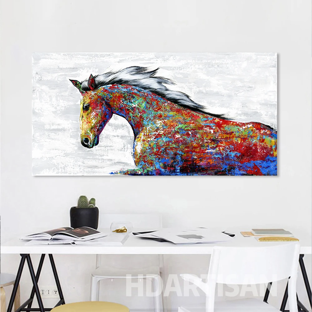AAVV Wall Art Canvas Painting Animal Picture Colorful Horse Poster