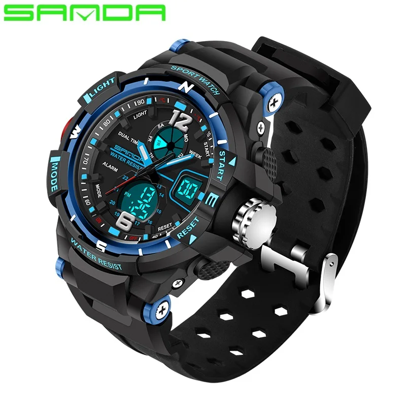 Buy 2018 SANDA Brand Man Military Sport Watch Men XFCS Waterproof LED Digital Watch Male Watches Clock Hodinky Relogio Masculino