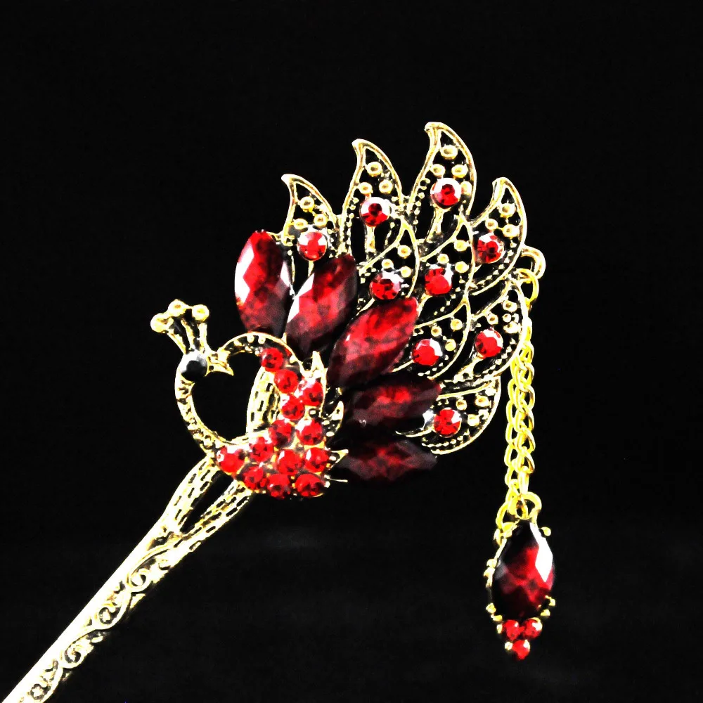 The peacock hairpin phoenix hairpin fashion hairpins tassel butterfly