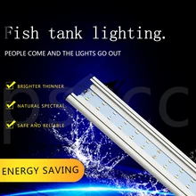 Аквариумный светодиодный светильник ing 21-60 см Высококачественный светильник для аквариума с выдвижными кронштейнами белый и синий светодиодный s подходит для аквариума