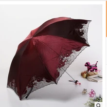 10 шт./партия Federal Express быстро женский кружевной зонт от солнца и дождя трехсложный зонт для взрослых виниловый зонтик с защитой от ультрафиолета