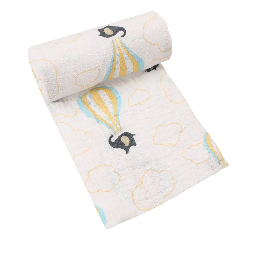 Muselina algodón bebé Swaddles suave recién nacido mantas de baño de gasa para bebé saco de dormir funda para cochecito - Цвет: SMA0015