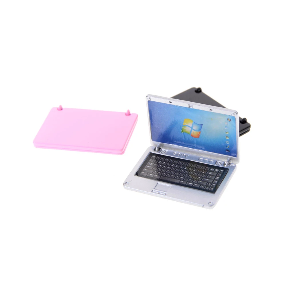 NEW 1 12 Dollhouse Miniature Cute Simulation Mini Laptop Computer Alloy Fashion Crafts Dollhouse Decoration Diy