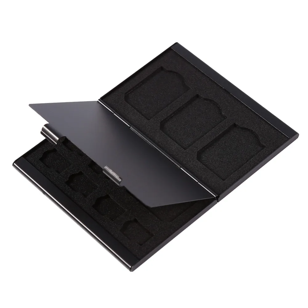 Black 12 Slots Aluminium Storage Box Case For SD Card & TF Card Memory