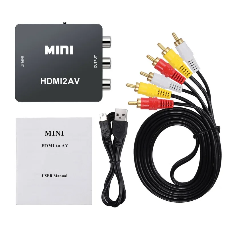 HDMI К AV адаптер Делителя Частоты HD Video конвертер Box HDMI в RCA аудио/CVBS L/R видео 1080 P HDMI2AV Поддержка NTSC PAL