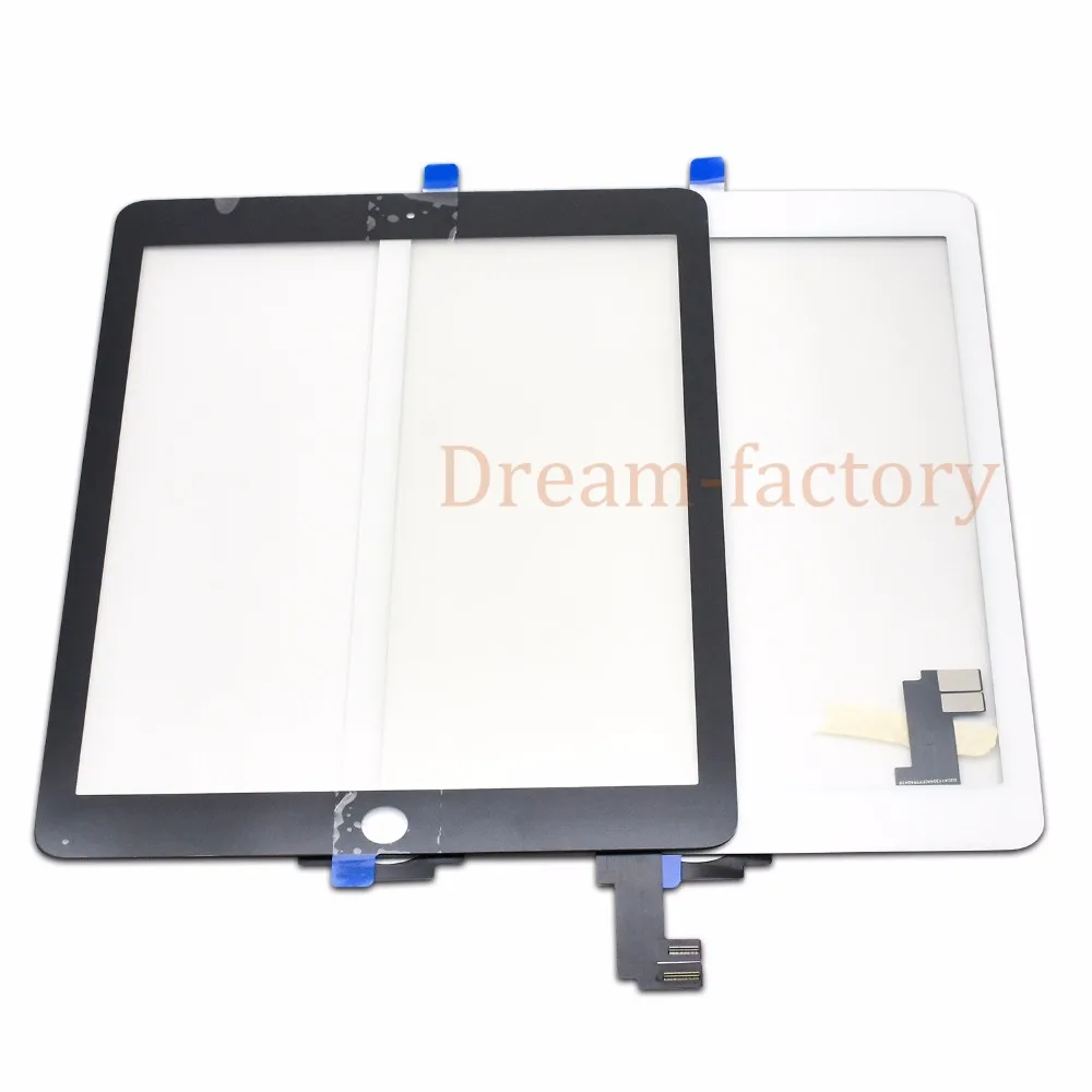 

20pcs For iPad Air 2 2nd Generation A1567 A1566 Touch Screen Digitizer Glass Lens Tablet Panel White /Black DHL