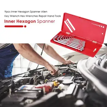 

9pcs/set Inner Hexagon Hex Allen Key Set Wrench Screwdriver Cycling Repair Tool 50# Steel Waterproof And Rustless durable