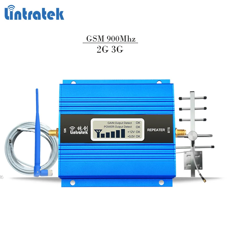 

Lintratek signal repeater gsm 900Mhz signal booster gsm mini mobile signal amplifier 65dBi with LCD disaplay full kit #5