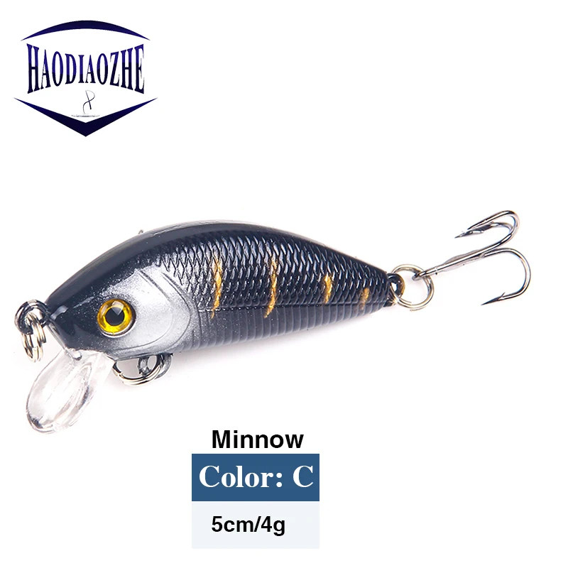 Рыболовные приманки Minnow, 5 см, 4 г, плавающие, Isca, искусственная японская жесткая приманка, приманка для ловли карпа