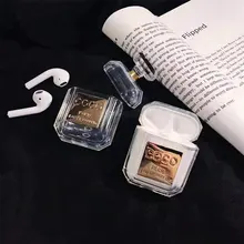 For Coco airpods Perfume bottle Case CC shock proof Transparent INS glitter crystal storage case for apple airpods keyring gift