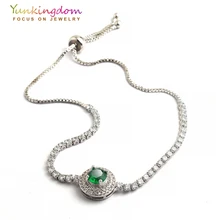 Yunkingdom blue green black white crystals bracelets for women elegant fashion wedding jewelry gifts