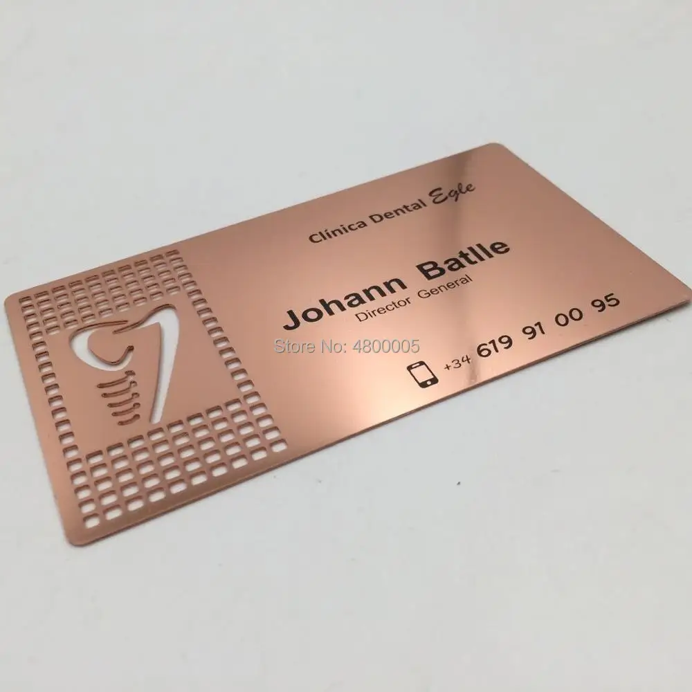 

Free design Rose gold metal business card printing