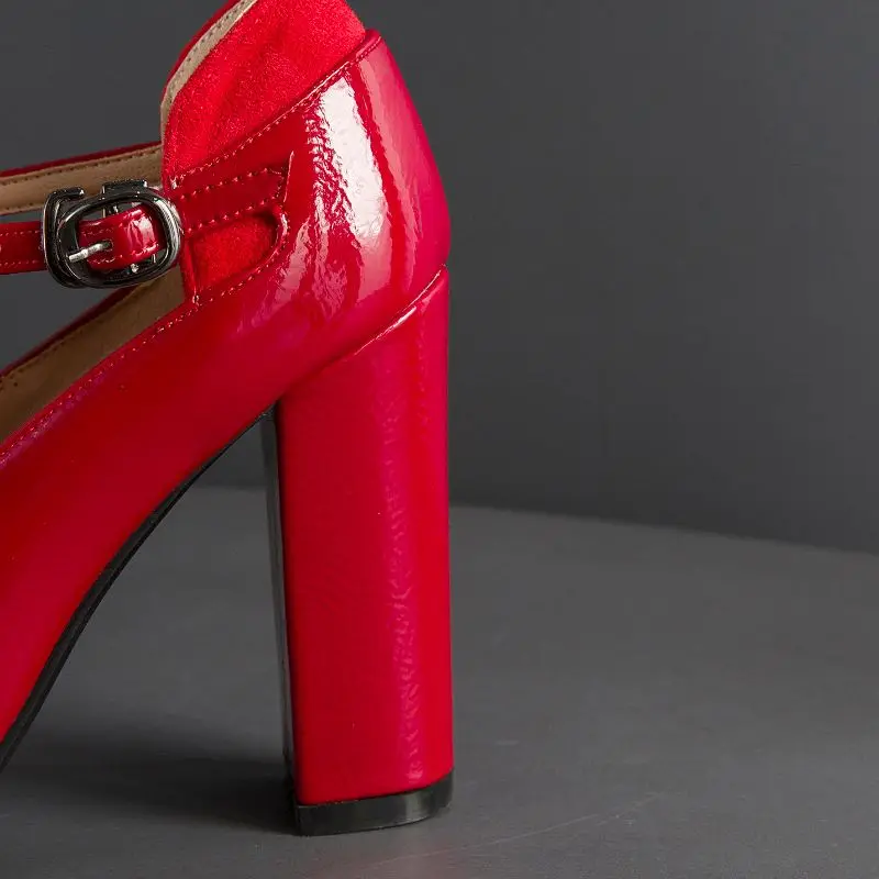 TAOFFEN Women Sexy Metal Buckle Pumps Pointed Toe Super High Heels Shoes Women Party Wedding Office Ladies Sexy Pumps Size 34-43