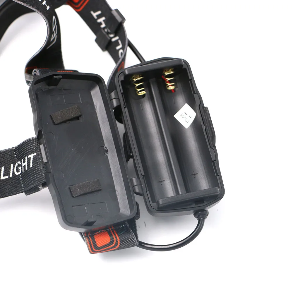 Поворотный фокусировки 4000lm 1 * T6 + 2 * R2 светодиодные фары головного света лампы Поддержка 4 режима зарядка через USB фар для кемпинга Охота