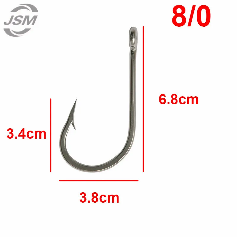 JSM 5 шт. 7691 нержавеющая сталь большая игра рыболовные крючки Рыбная приманка для тунца рыболовные крючки большой крючок Размер 6/0-13/0 - Цвет: 8 0
