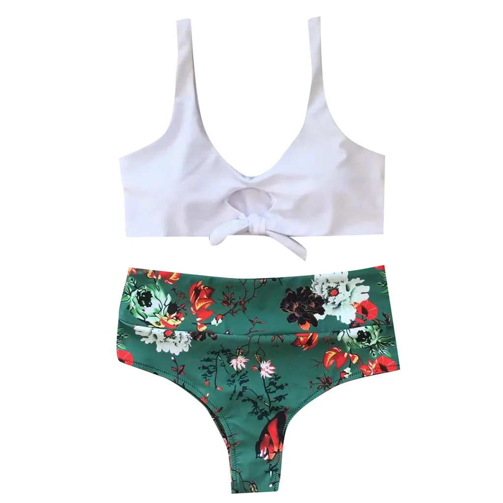 

2019 Sexy bikini Set Bow Swimwear Women Print Biquini Girl Swim Bathing Suit Breathable Swimsuit Vintage Bikinis