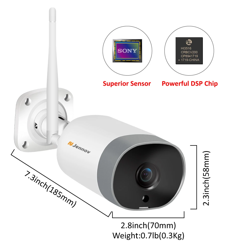 Jennov 1080P 2MP HD ONVIF двухсторонняя аудио уличная IP камера WiFi домашняя беспроводная камера видеонаблюдения комплект CCTV Ipcam