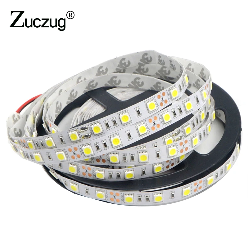 

Zuczug 12V LED Strip Lighting SMD 5050 White Warm 12 V 5 M Light Non- Waterproof Fiexble Neon Light Ribbon Tape Holiday Decor