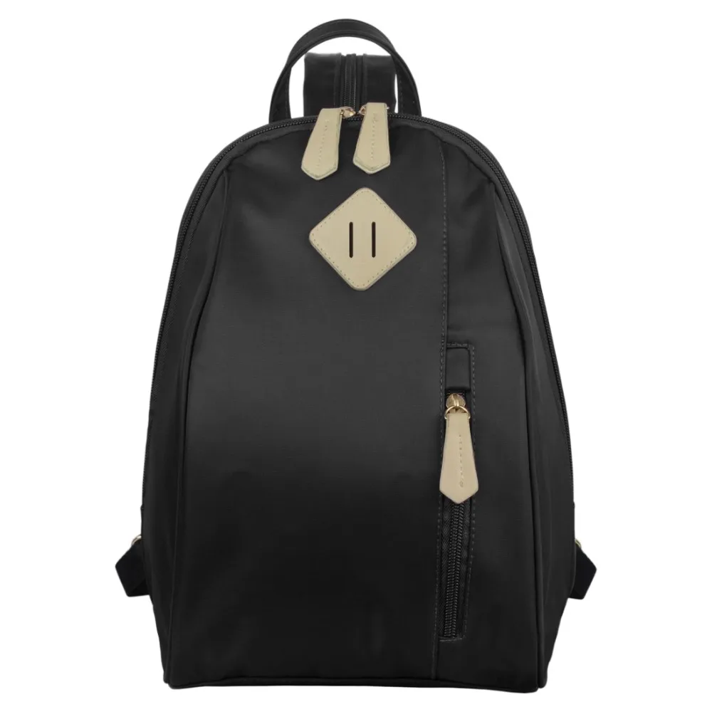 ECOSUSI, модная женская сумка через плечо, рюкзак, Одноцветный рюкзак, школьная сумка, дорожная сумка, женский рюкзак, Повседневный, нейлон - Цвет: Black