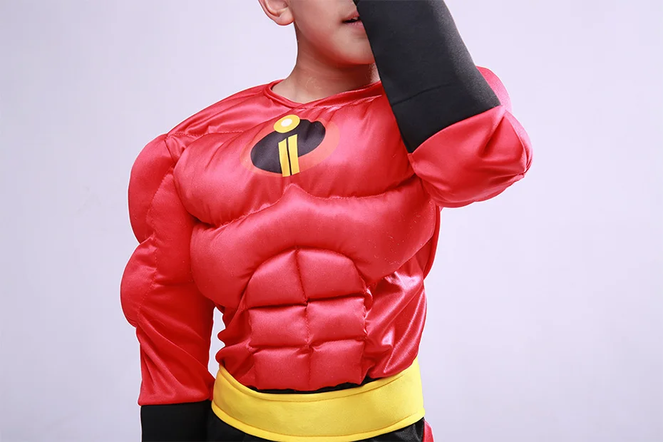 Супермен мобилизации костюм Детская Подиум Супермен мышцы одежда Fantasy Косплэй костюм комиксов вечерние Пурим Хэллоуин