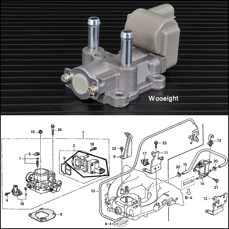 Клапан управления холостым воздухом IACV 4 5 В 1996 p2ea51 16022P2AJ01 для HONDA CIVIC HR V HRV Civic del Sol