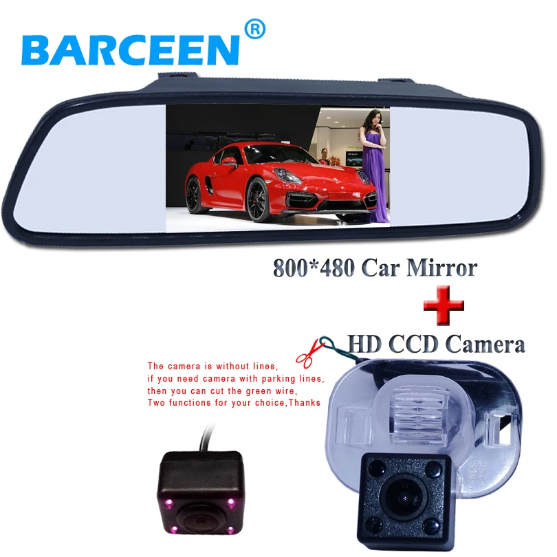 Parking Assistance HD 4 3Color LCD Car Rearview Mirror CCD Rear View Camera for Hyundai Verna