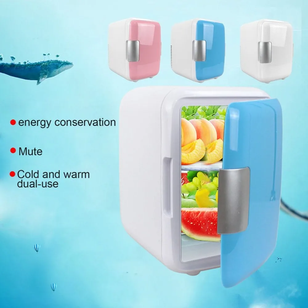 Топ Dual-Применение 4L дома автомобиля Применение холодильники крайне низкий уровень шума низкая Шум автомобильный мини-холодильник морозильная камера охлаждения и нагрева холодильников