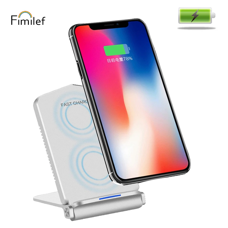 

Fimilef Multifunctional Qi Fast Wireless Charger Mobile Phone Holder Stand For Samsung Note 8 For iPhone X8 Docking Dock Station
