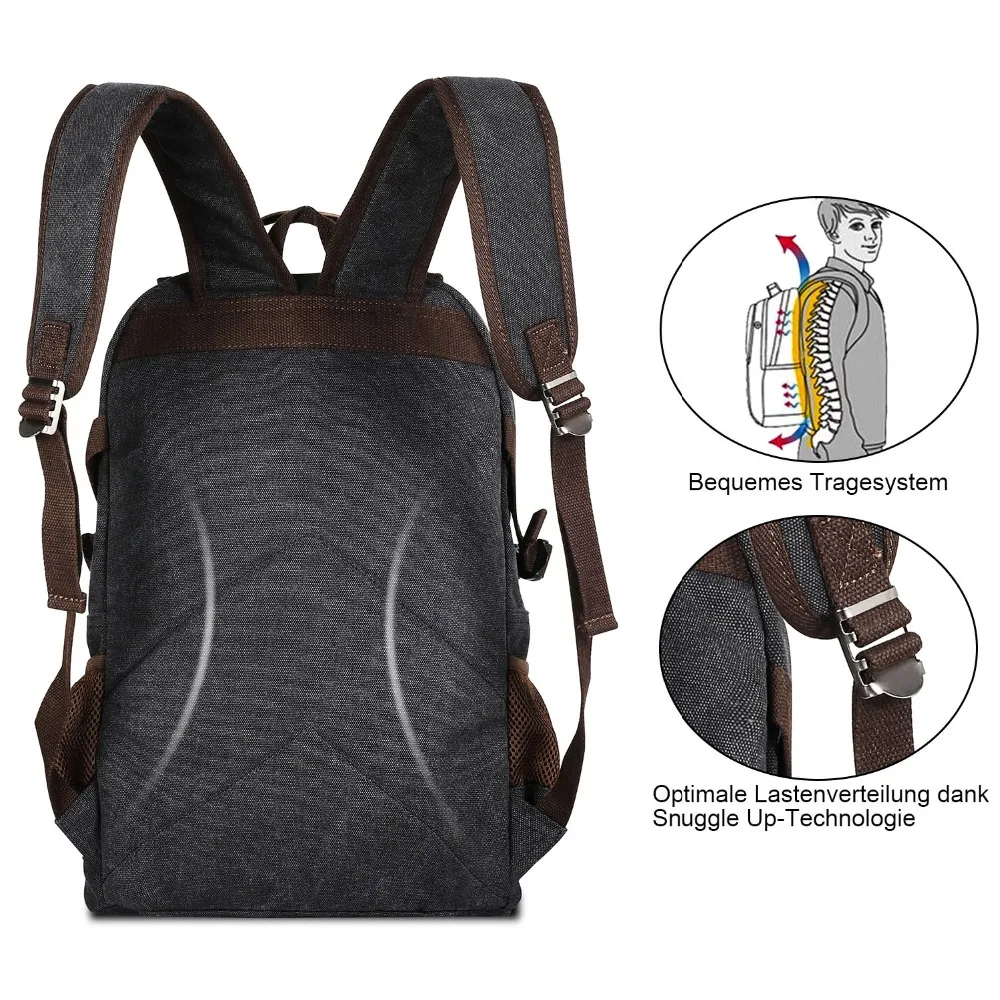New Fashion Men's Backpack Vintage Canvas Bagpack School Bag Men's Travel Bags Large Capacity Travel Laptop Backpacks Mochila (6)