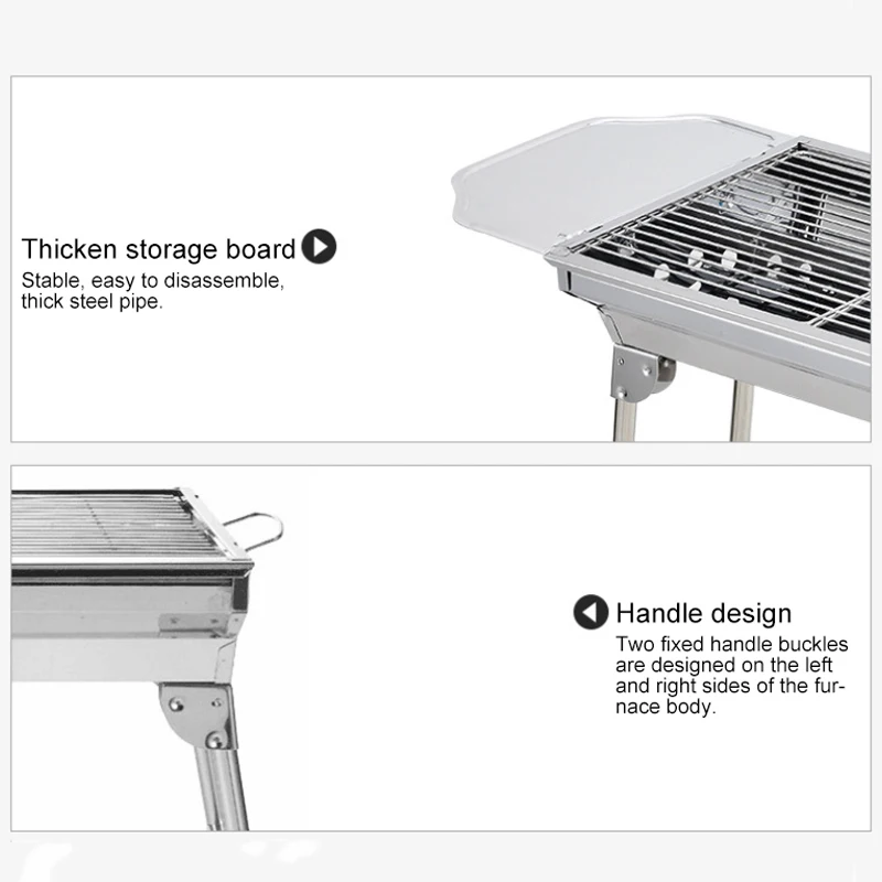 Нержавеющая сталь уличные Грили для барбекю бытовые складные портативные принадлежности для приготовления пикника принадлежности для барбекю инструмент для кемпинга h2