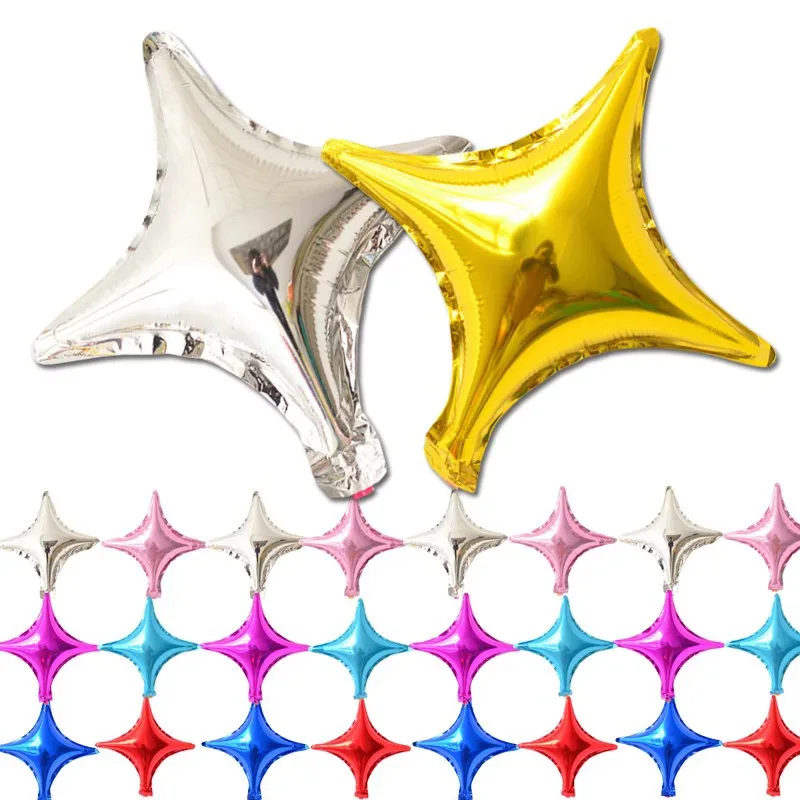 Горячая распродажа 10/26 дюймов четырехконечная шар в форме звезды фольги Свадебный шар украшения на вечеринку дня рождения поставки алюминиевые надувные воздушные шары