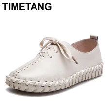 TIMETANG/лоферы из натуральной кожи; повседневная обувь на платформе; женские слипоны на плоской подошве; ; Мокасины с бантом; удобные женские туфли на толстой подошве
