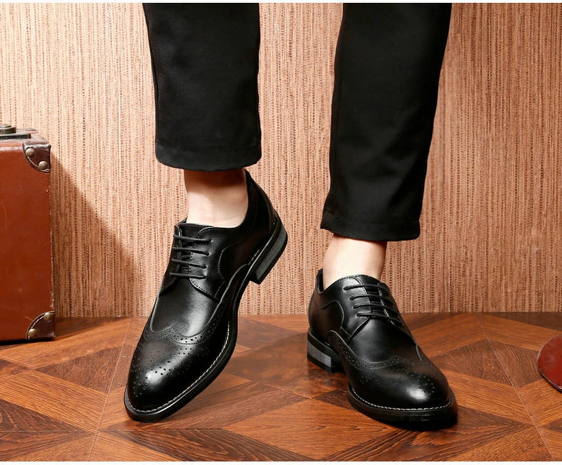 Men's Leather Casual Shoes' Oxfords Office Casual Leather Shoes Men Office Genuine Leather Shoes Men Oxfords Wedding Shoe Dress (1)