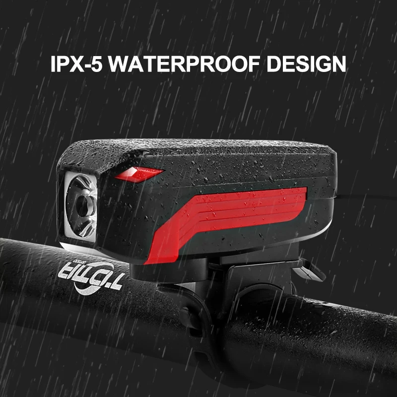 DEROACE Bike Light USB Charger Handlebar Bicycle Light 350LM Rainproof