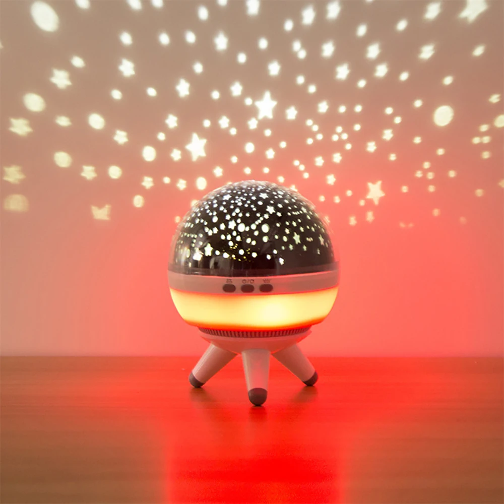 

2019 Beautiful Updated Wood Bracket Stars Starry Sky LED Night Light Projector Moon Novelty Night Lamp Battery USB Night Light