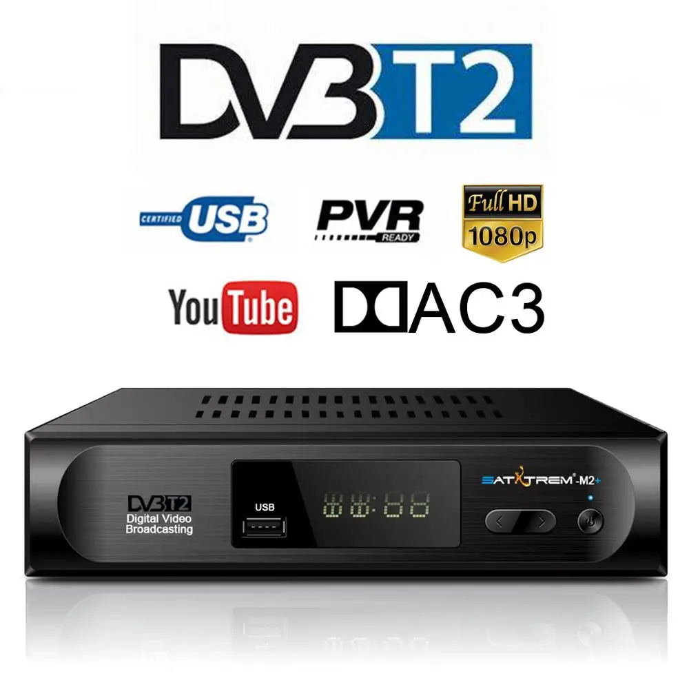 Satxtrem M2 Plus DVB-T2 HD Receive With Remote Control TV Turner Support Youtube AC3 PVR EPG Digital DVB-T2 Receiver Android