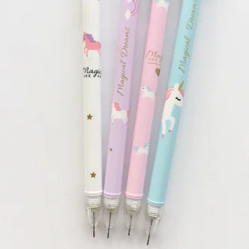 

3X Magical Dream Unicorn Press Automatic Mechanical Pencil Writing Pencil School Supply Student Stationery 0.5mm