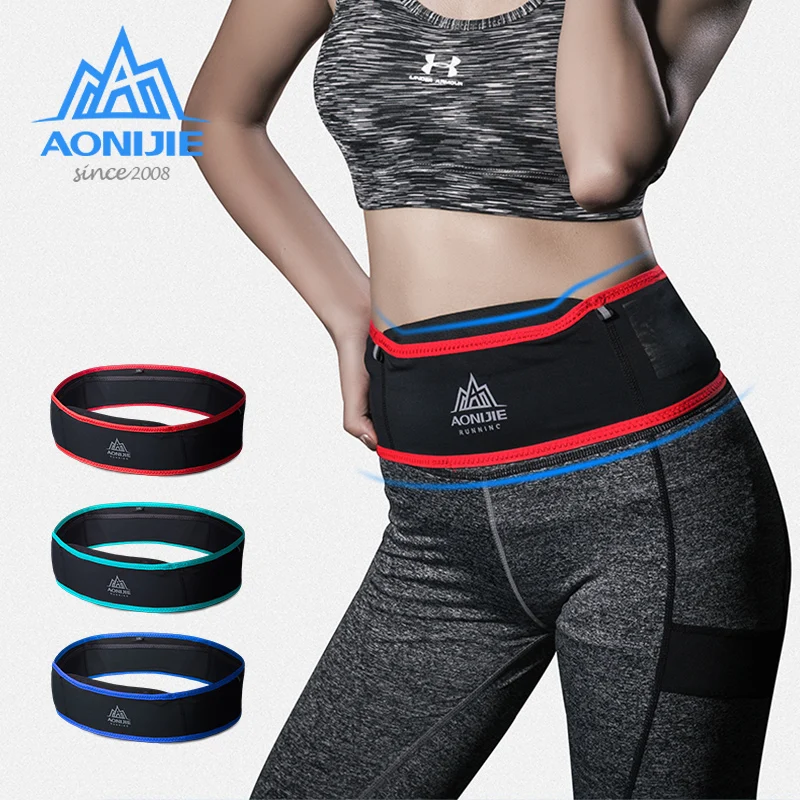 

AONIJIE W938 Slim Running Waist Belt Jogging Bag Fanny Pack Travel Money Marathon Gym Workout Fitness 6.9 in Mobile Phone Holder