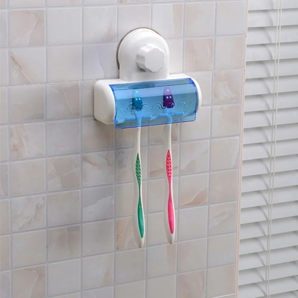 New Dust-proof Toothbrush Holder for the Bathroom Kitchen Family Toothbrushs Suction Wall Stand Hook 5 Racks | Обустройство дома