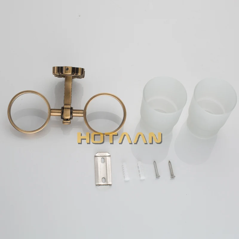 Aluminium double Tumbler Holder Cup & Tumbler Holders Toothbrush Holder Bathroom Accessories Banheiro YT-11208