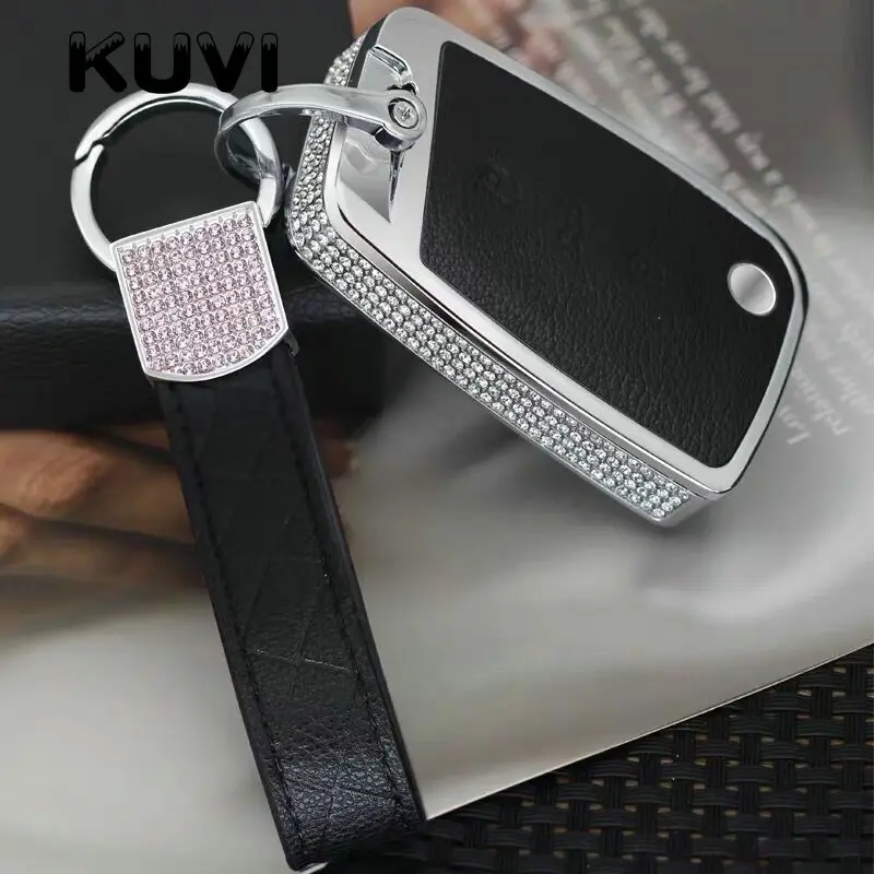 

Alloy Leather Key Case Cover For VW Polo Golf 7 Tiguan for Skoda Octavia Kodiaq Karoq for SEAT Ateca Leon Ibiza 2015 2016 2017