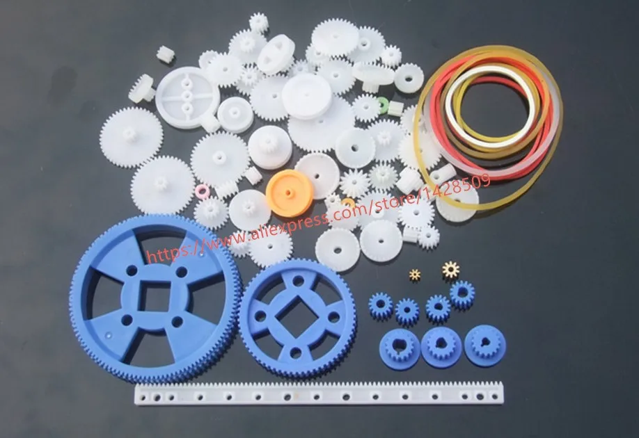 80 Pcs Different Type Mini Micro Plastic Gear 0.5 Modulus Rack
