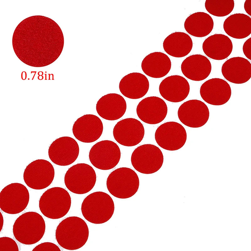 100 пар многоцветная клейкая крепежная лента точки липкая задняя липучка Волшебная наклейка - Цвет: red 20mm