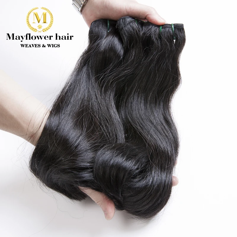 3 bundles Top quality double drawn bone straight  Vietnamese virgin hair natural black 