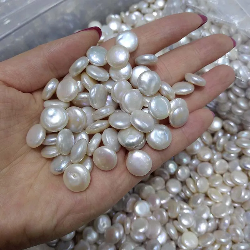 

1 Piece Button Natural Freshwater Pearl Beads High Quality Punch Loose Beads for DIY Women Necklace Bracelet Jewelry Making