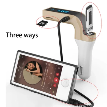 

4-in-1 Hands Free Wireless Bluetooth FM Transmitter G7 + AUX Modulator Car Kit MP3 Player SD USB TF Card USB LCD Car Accessories