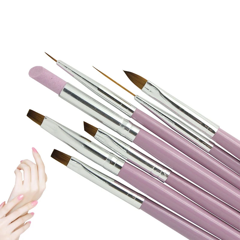 

7Pcs Nail Brush Set UV Gel Gradient Liner Acrylic Painting Pen Cuticle Pusher Manicure Tool Kit SSwell